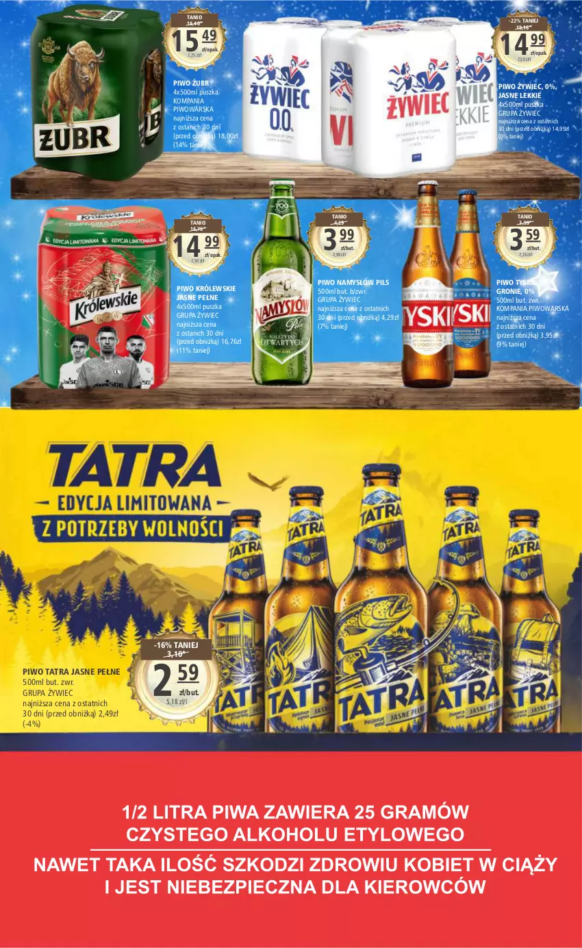 Gazetka promocyjna Arhelan - Gazetka - ważna 12.01 do 21.01.2024 - strona 13 - produkty: Królewski, Namysłów, Piwo, Tatra, Tyskie