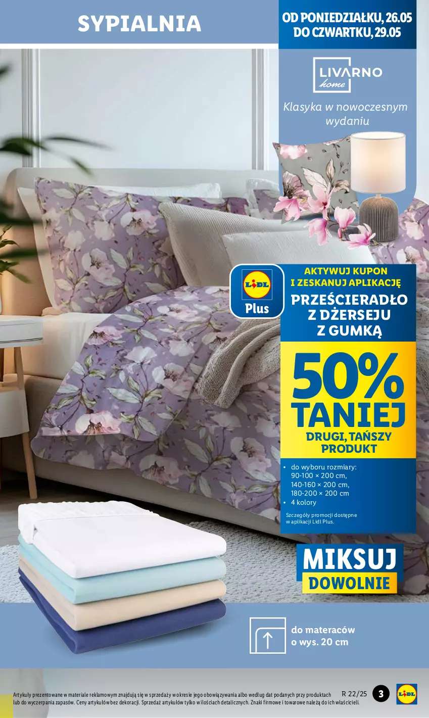 Gazetka promocyjna Lidl - GAZETKA - ważna 26.05 do 31.05.2025 - strona 3 - produkty: Materac, Prześcieradło, Sypialnia, Tera