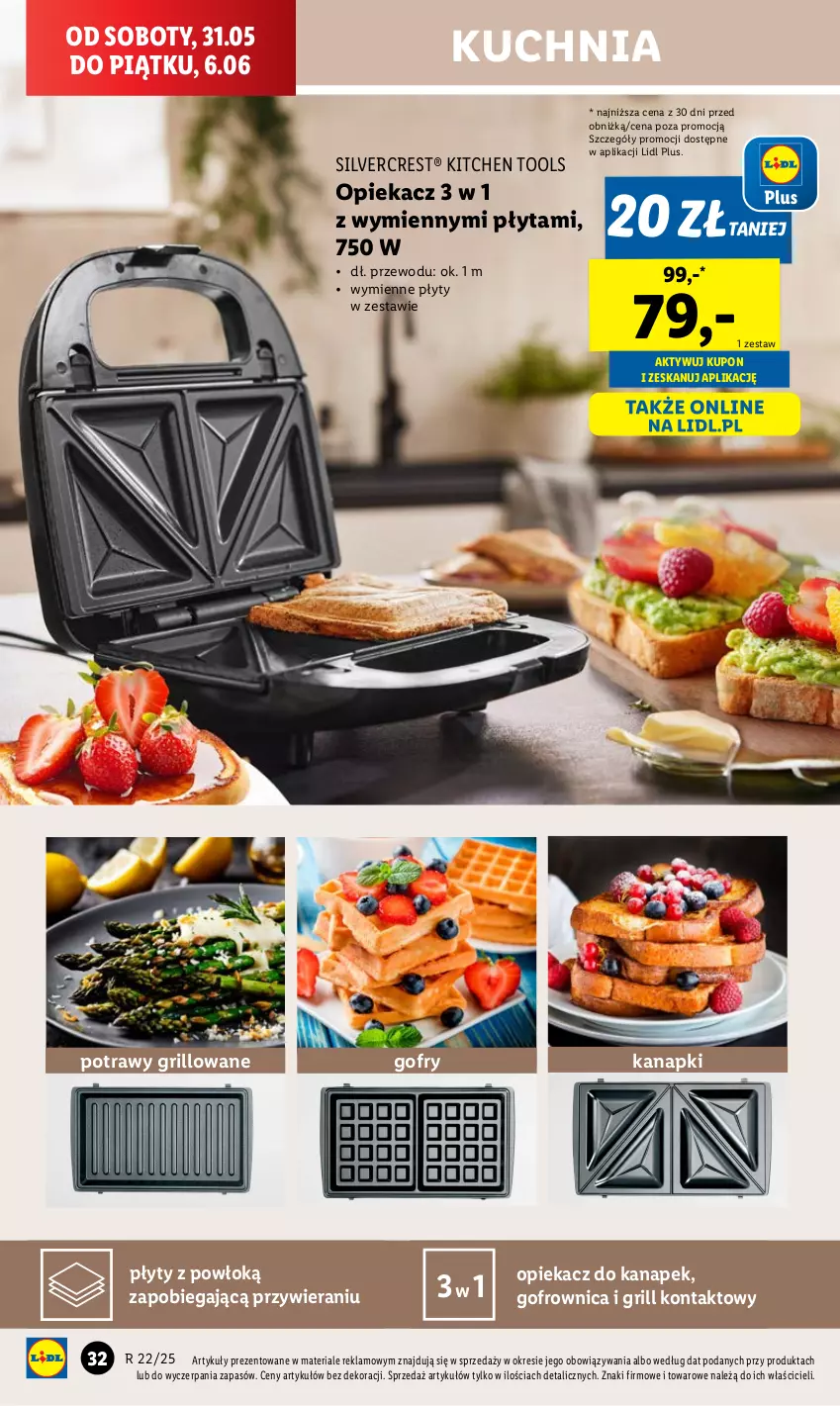 Gazetka promocyjna Lidl - GAZETKA - ważna 26.05 do 31.05.2025 - strona 38 - produkty: Gofrownica, Gofry, Grill, Grill kontaktowy, Kuchnia, Opiekacz do kanapek, Płyta, Silvercrest