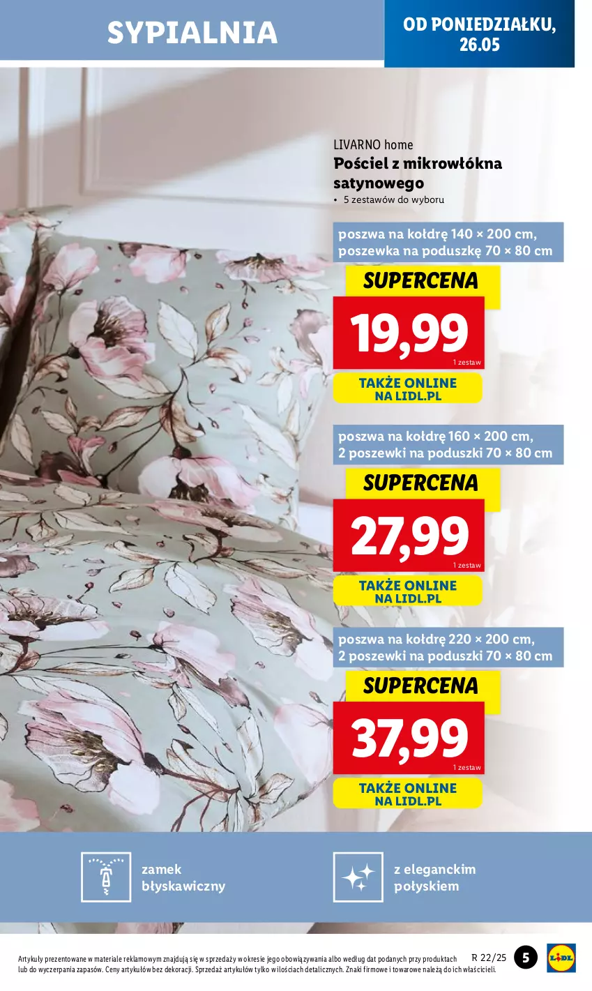 Gazetka promocyjna Lidl - GAZETKA - ważna 26.05 do 31.05.2025 - strona 5 - produkty: Ivar, Pościel, Poszewka, Sypialnia