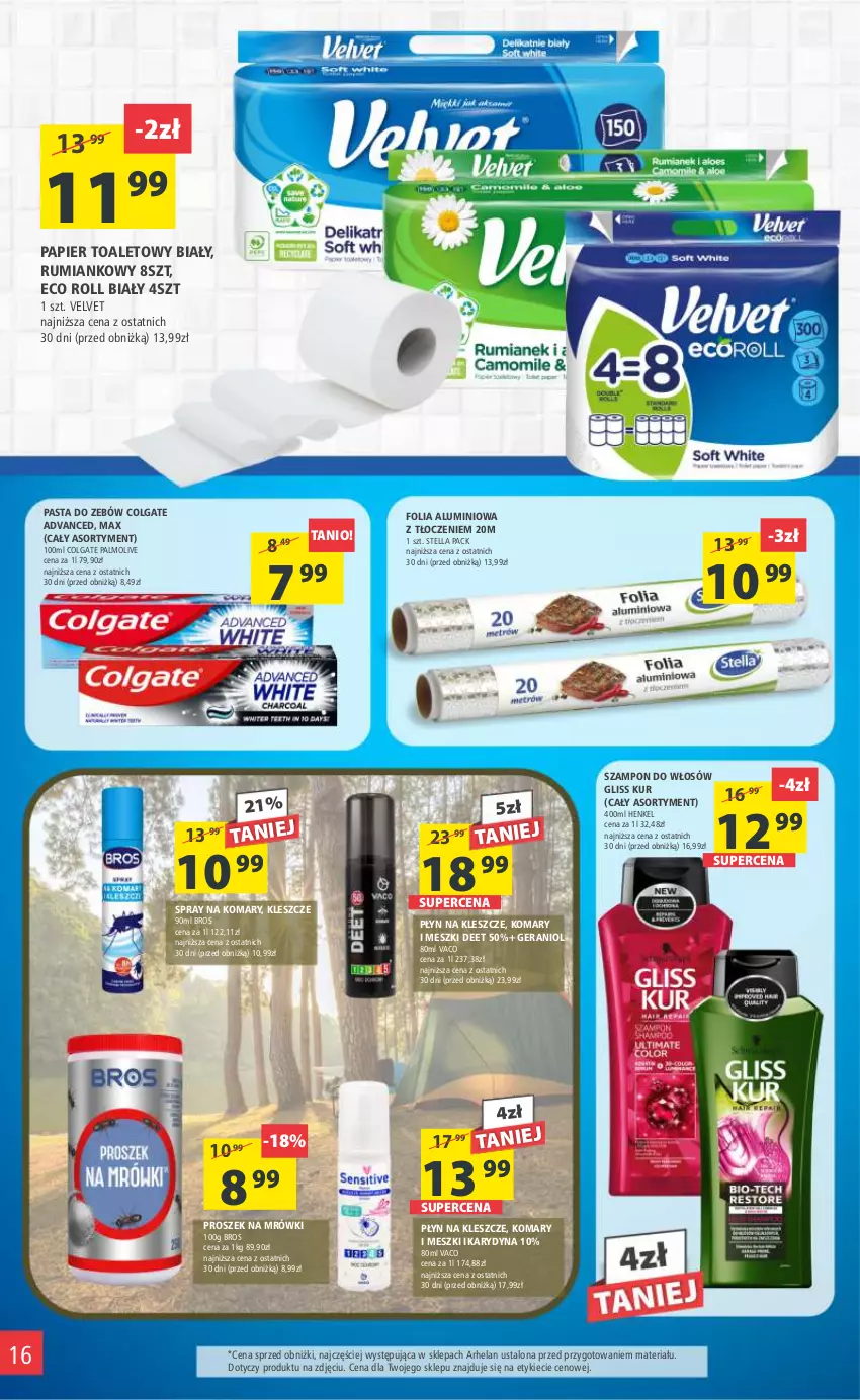 Gazetka promocyjna Arhelan - Gazetka - ważna 02.06 do 11.06.2023 - strona 16 - produkty: Colgate, Folia aluminiowa, Gliss Kur, LG, Palmolive, Papier, Papier toaletowy, Rum, Szampon, Velvet