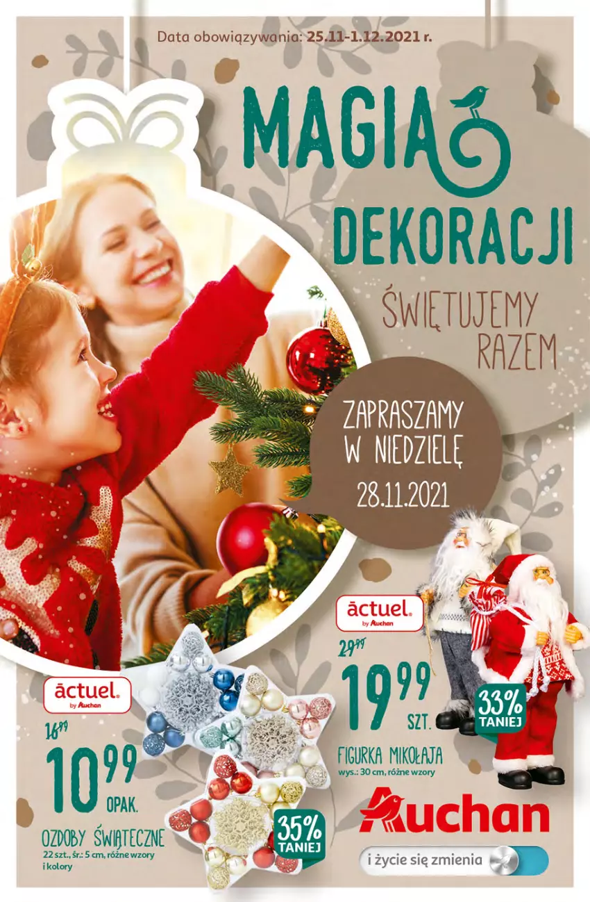 Gazetka promocyjna Auchan - Magia dekoracji Hipermarkety - ważna 25.11 do 01.12.2021 - strona 1