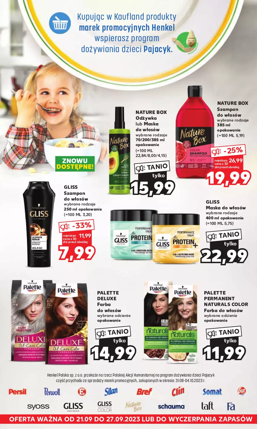 Gazetka promocyjna Kaufland - Kaufland - ważna 21.09 do 27.09.2023 - strona 2 - produkty: Dzieci, Fa, Farba do włosów, Gra, Maska, Maska do włosów, Nature Box, Odżywka, Pajac, Palette, Szampon