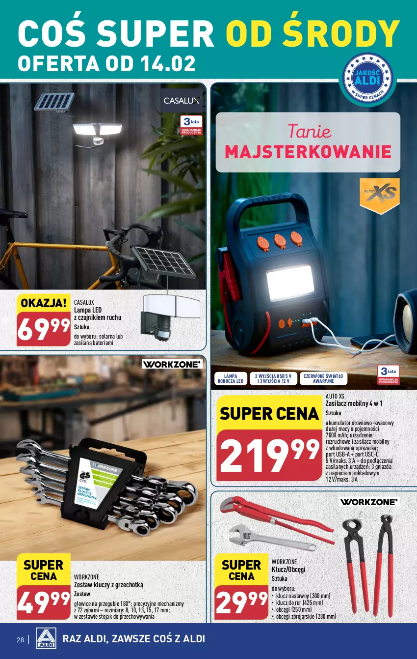 Gazetka promocyjna Aldi - Pełna oferta - ważna 12.02 do 17.02.2024 - strona 28 - produkty: Akumulator, Bateria, Lampa, Lampa LED, Lampa robocza LED, LANA, Mobil, Por, Silan, Stojak, Zestaw kluczy