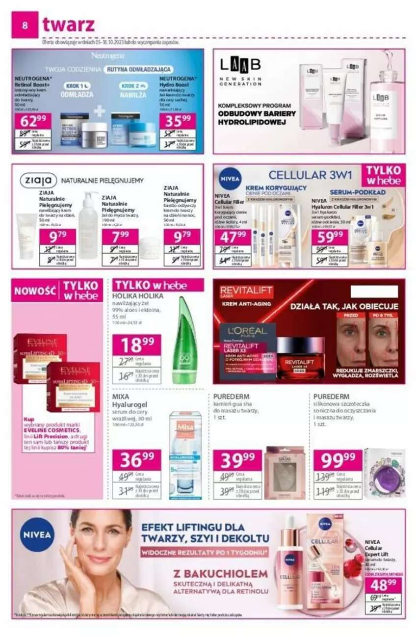 Gazetka promocyjna Hebe - ważna 05.10 do 18.10.2023 - strona 15 - produkty: Eveline, Fa, Gin, Holika Holika, Mars, Mixa, Pur, Rum, Ser, Serum, Szczoteczka, Ziaja