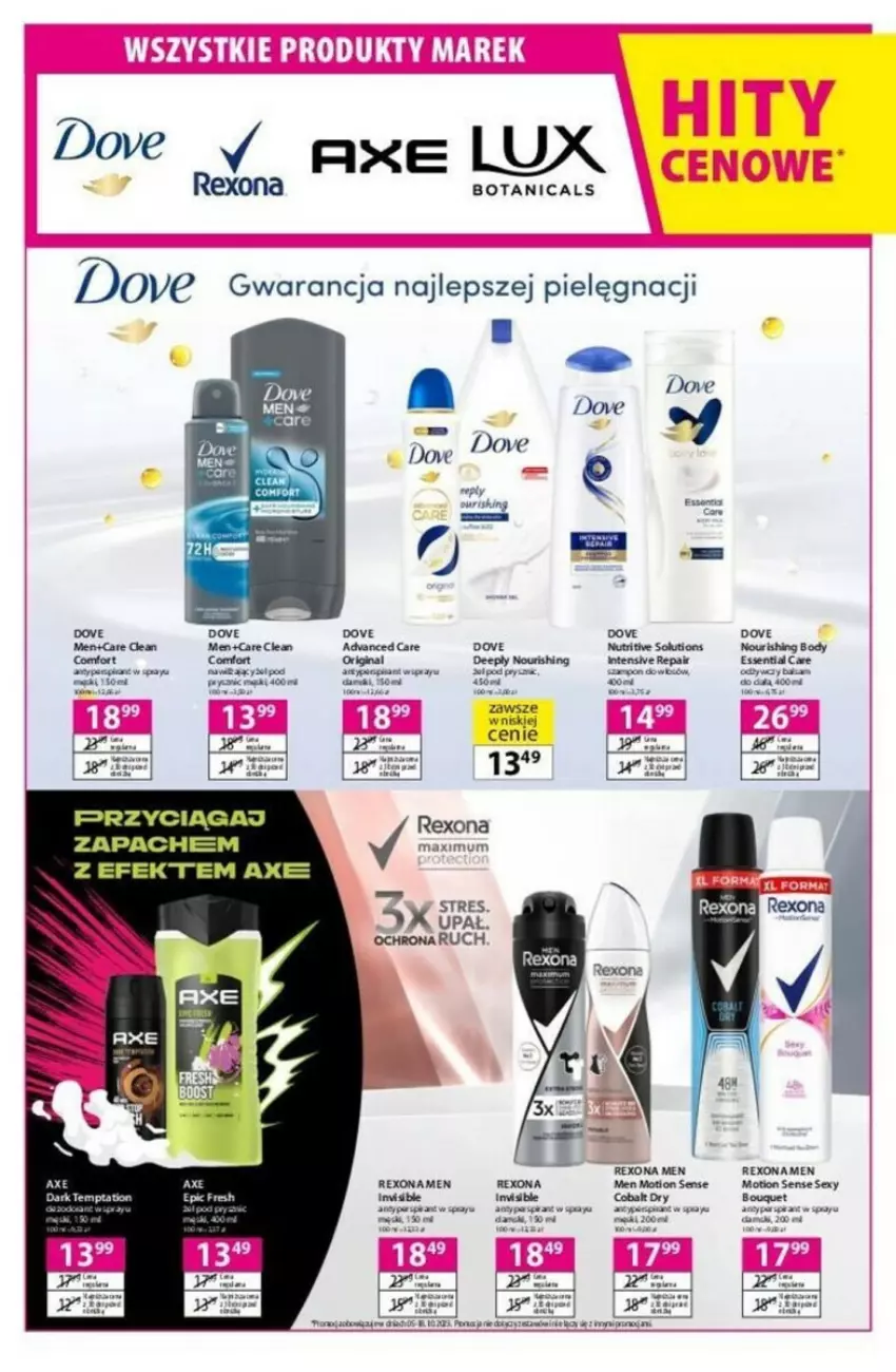 Gazetka promocyjna Hebe - ważna 05.10 do 18.10.2023 - strona 5 - produkty: Dove, Fa, Rexona