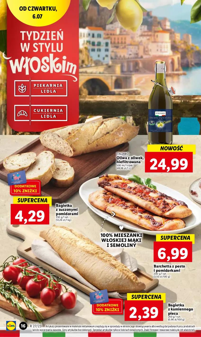 Gazetka promocyjna Lidl - GAZETKA - ważna 06.07 do 08.07.2023 - strona 30 - produkty: Bagietka, Oliwa z oliwek, Orka, Pesto, Piec