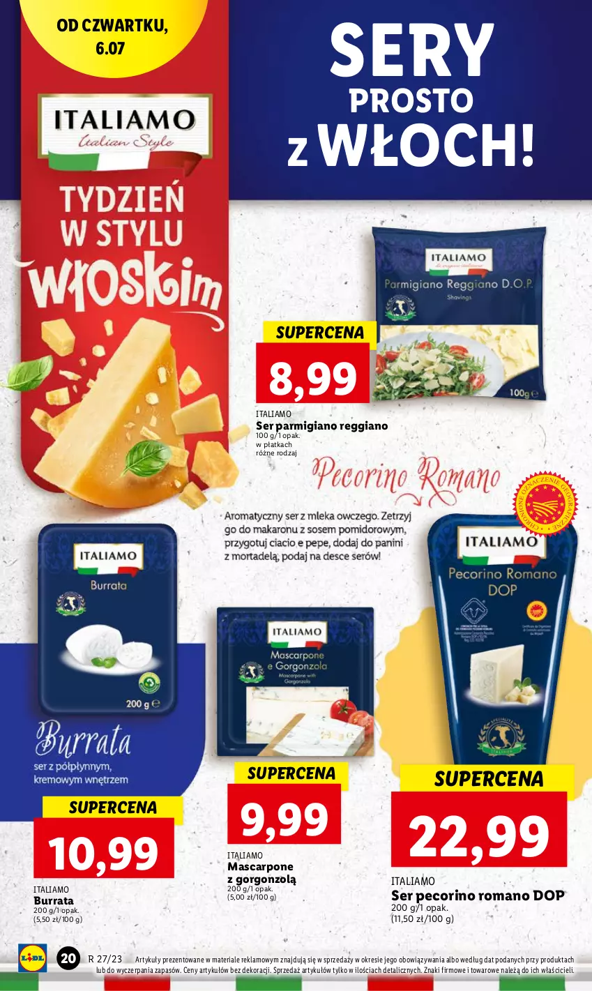 Gazetka promocyjna Lidl - GAZETKA - ważna 06.07 do 08.07.2023 - strona 34 - produkty: Burrata, Mascarpone, Pecorino, Ser