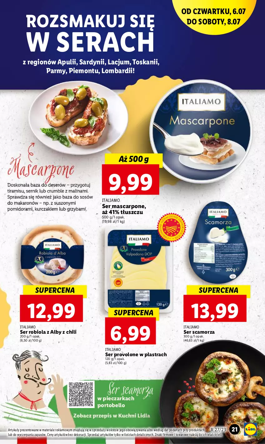 Gazetka promocyjna Lidl - GAZETKA - ważna 06.07 do 08.07.2023 - strona 35 - produkty: Bell, Mascarpone, Piec, Pieczarka, Por, Portobello, Scamorza, Ser