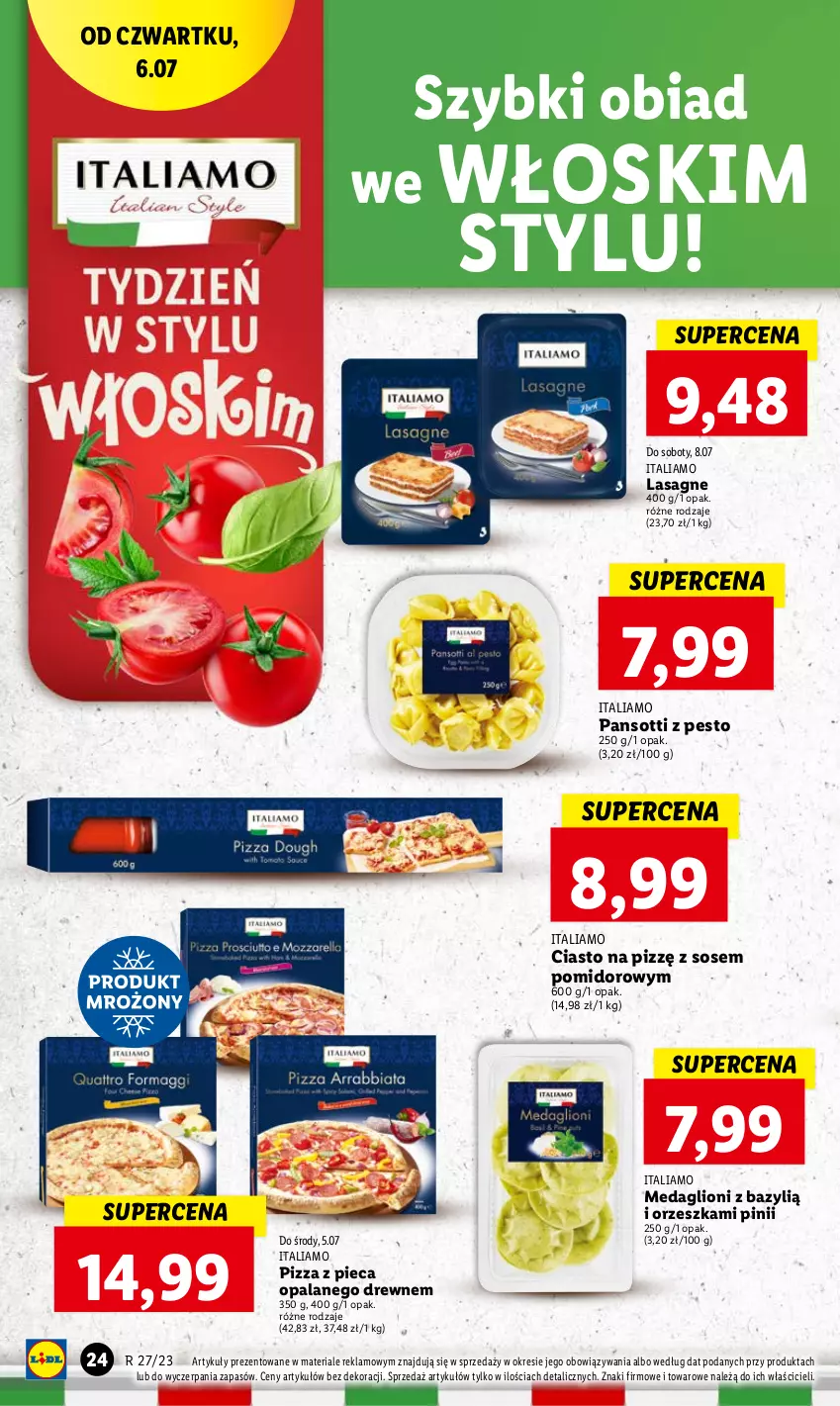 Gazetka promocyjna Lidl - GAZETKA - ważna 06.07 do 08.07.2023 - strona 38 - produkty: Bazyl, Lasagne, Lion, Pesto, Piec, Pizza, Sos