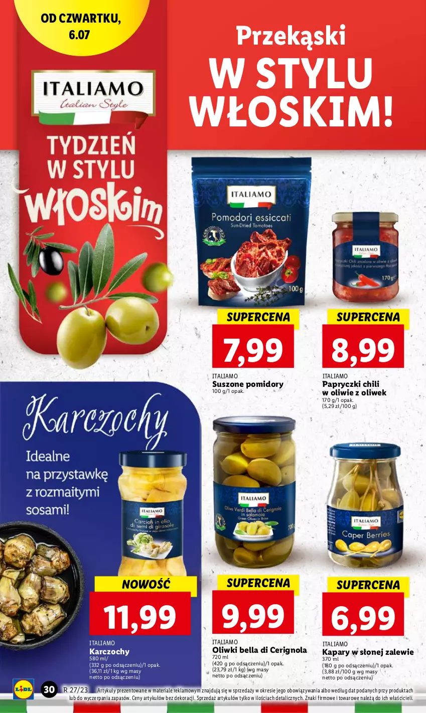 Gazetka promocyjna Lidl - GAZETKA - ważna 06.07 do 08.07.2023 - strona 44 - produkty: Bell, Bella, Kapary, Karczochy, Oliwki, Pomidory, Suszone pomidory