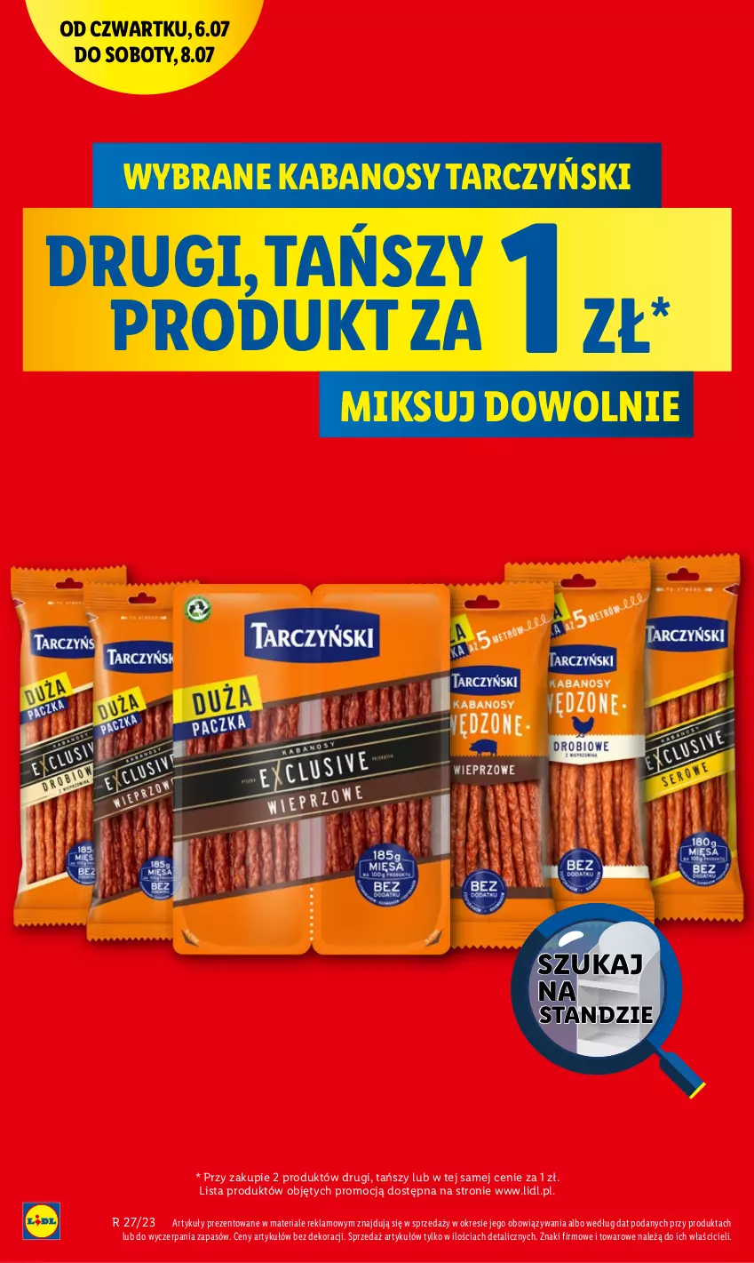 Gazetka promocyjna Lidl - GAZETKA - ważna 06.07 do 08.07.2023 - strona 6 - produkty: Kabanos, Tarczyński