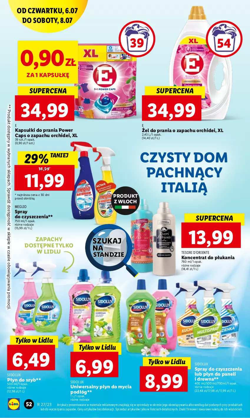 Gazetka promocyjna Lidl - GAZETKA - ważna 06.07 do 08.07.2023 - strona 66 - produkty: Kapsułki do prania, Płyn do mycia, Płyn do mycia podłóg, Płyn do szyb, Sidolux, Spray do czyszczenia