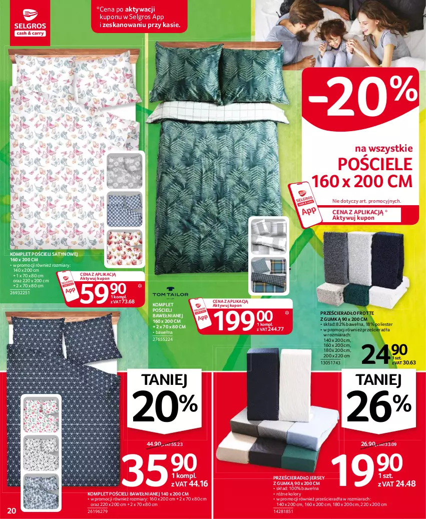 Gazetka promocyjna Selgros - Oferta przemysłowa - ważna 11.03 do 24.03.2021 - strona 20 - produkty: Komplet pościeli, LG, Pościel, Prześcieradło, Wełna