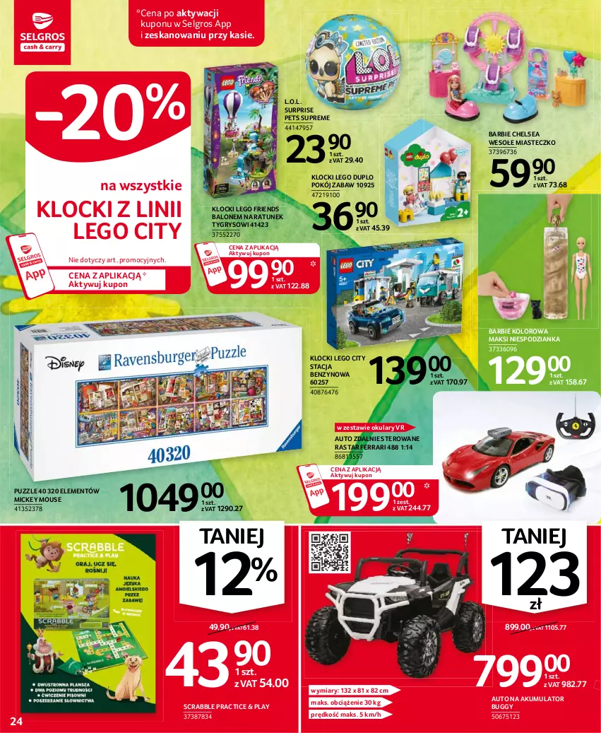 Gazetka promocyjna Selgros - Oferta przemysłowa - ważna 11.03 do 24.03.2021 - strona 24 - produkty: Akumulator, Barbie, Gry, Klocki, L.O.L., LEGO, LEGO City, LEGO Duplo, LEGO Friends, LG, Puzzle, Scrabble