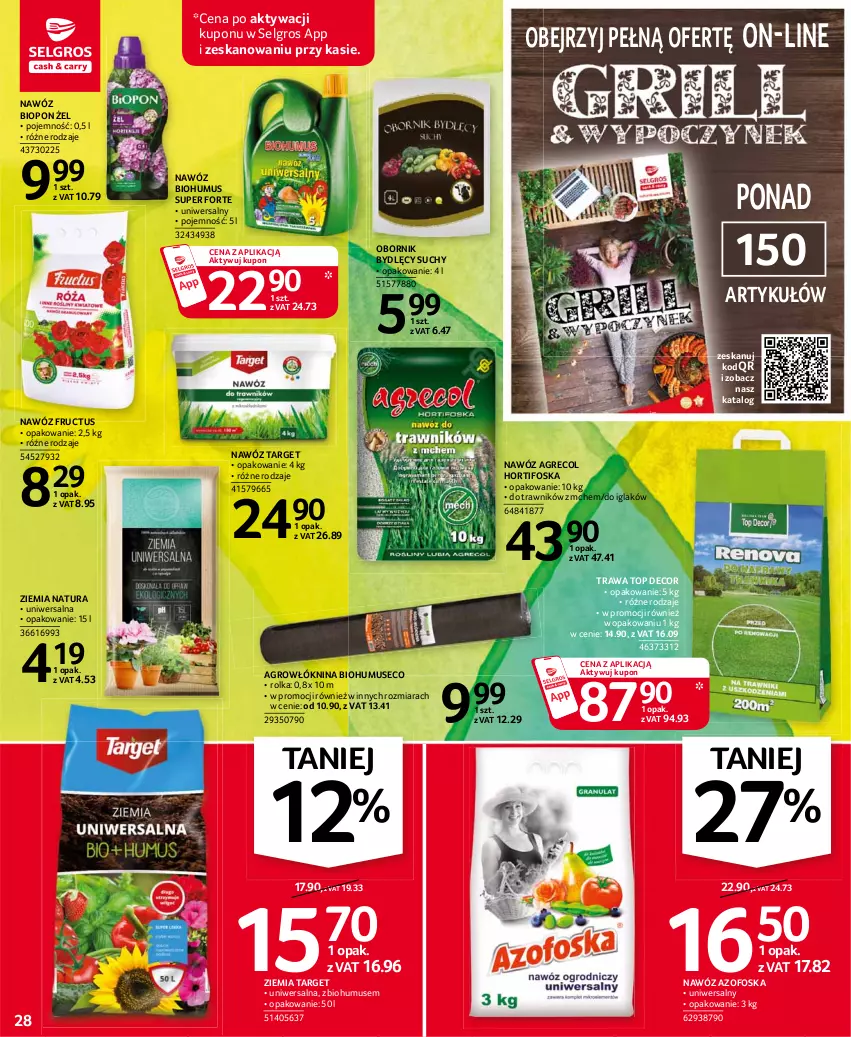 Gazetka promocyjna Selgros - Oferta przemysłowa - ważna 11.03 do 24.03.2021 - strona 28 - produkty: Biohumus, LG, Mus, Nawóz, Top