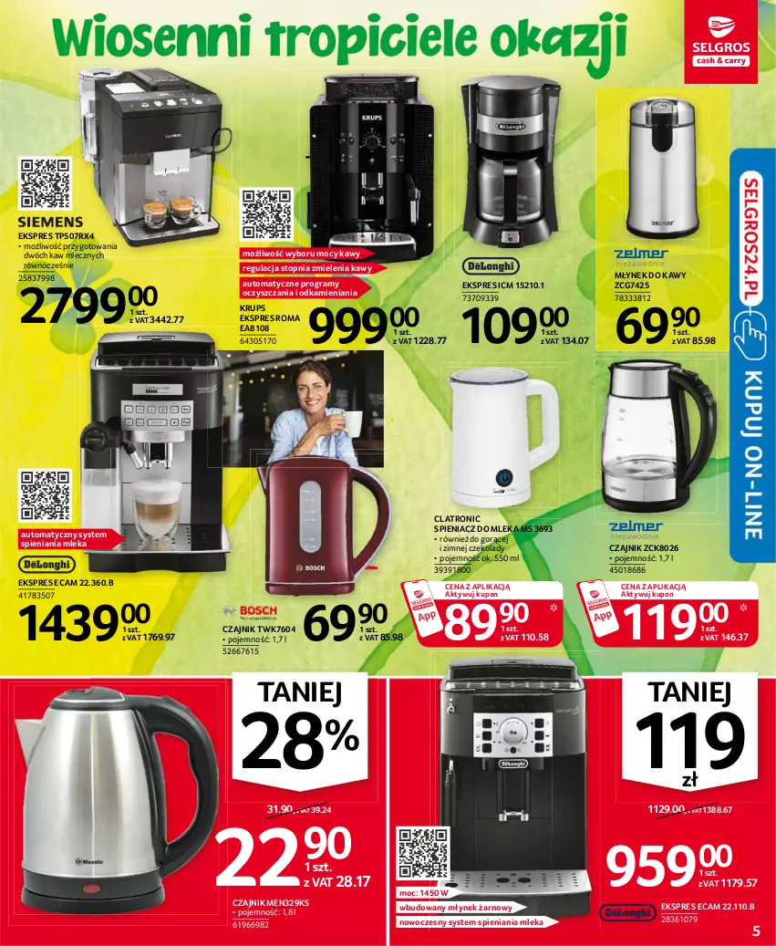 Gazetka promocyjna Selgros - Oferta przemysłowa - ważna 11.03 do 24.03.2021 - strona 5 - produkty: Czajnik, Gra, Krups, Młynek, Młynek do kawy, Top