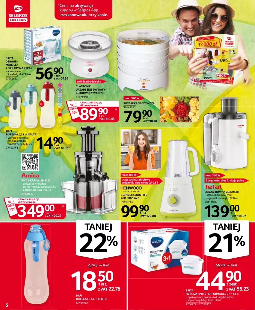 Gazetka promocyjna Selgros - Oferta przemysłowa - ważna 11.03 do 24.03.2021 - strona 6 - produkty: Blender, Brit, Brita, Dzbanek, LG, Pojemnik, Pur, Smoothie, Sok, Suszarka, Wyciskarka