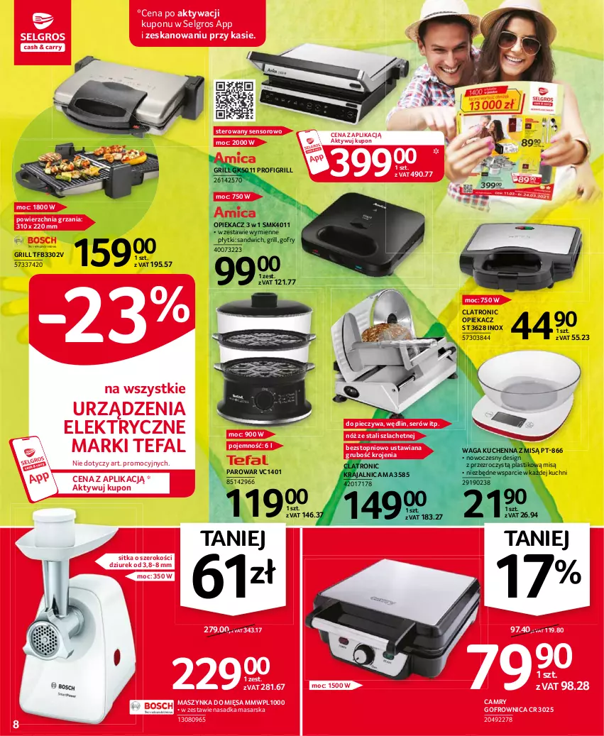 Gazetka promocyjna Selgros - Oferta przemysłowa - ważna 11.03 do 24.03.2021 - strona 8 - produkty: Fa, Gofrownica, Gofry, Grill, LG, Maszynka, Piec, Ser, Szynka, Tefal, Top, Waga