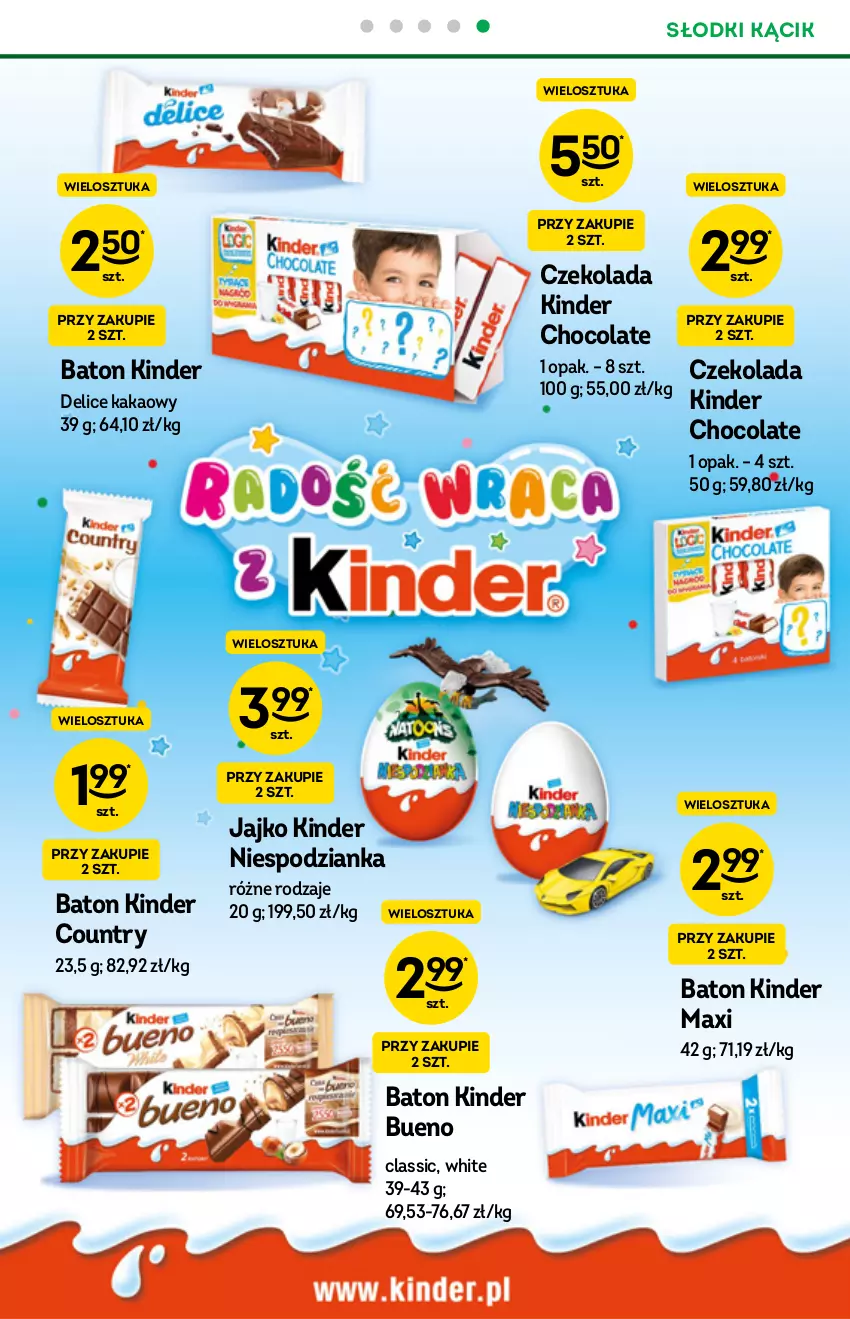 Gazetka promocyjna Żabka - ważna 01.09 do 07.09.2021 - strona 46 - produkty: Baton, Czekolada, Kakao, Kinder, Kinder Bueno