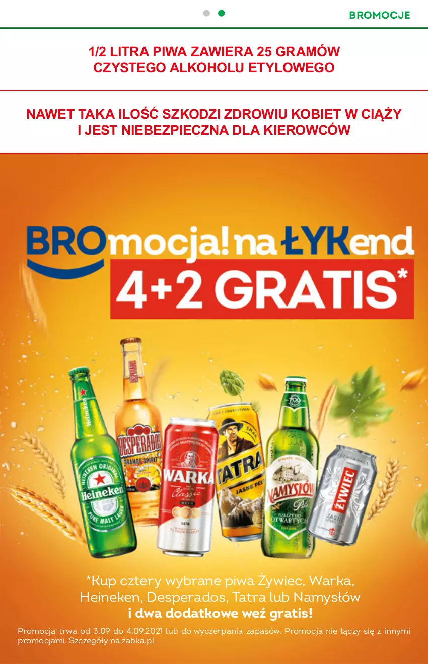 Gazetka promocyjna Żabka - ważna 01.09 do 07.09.2021 - strona 5 - produkty: Desperados, Gra, Heineken, Namysłów, Piec, Piwa, Tatra, Warka