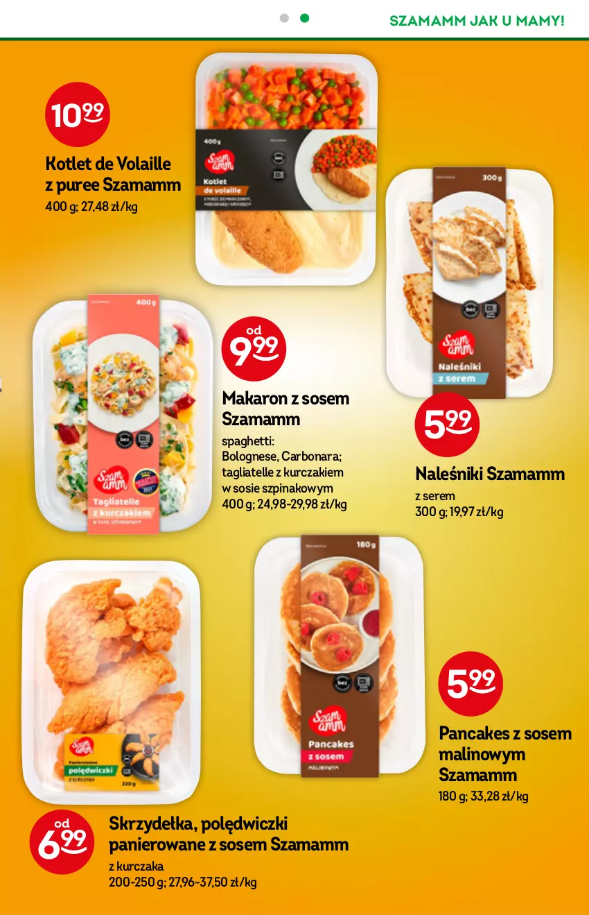 Gazetka promocyjna Żabka - ważna 01.09 do 07.09.2021 - strona 9 - produkty: Kotlet, Kurczak, Makaron, Makaron z sosem, Naleśniki, Pur, Ser, Sos, Spaghetti, Szpinak, Tagliatelle