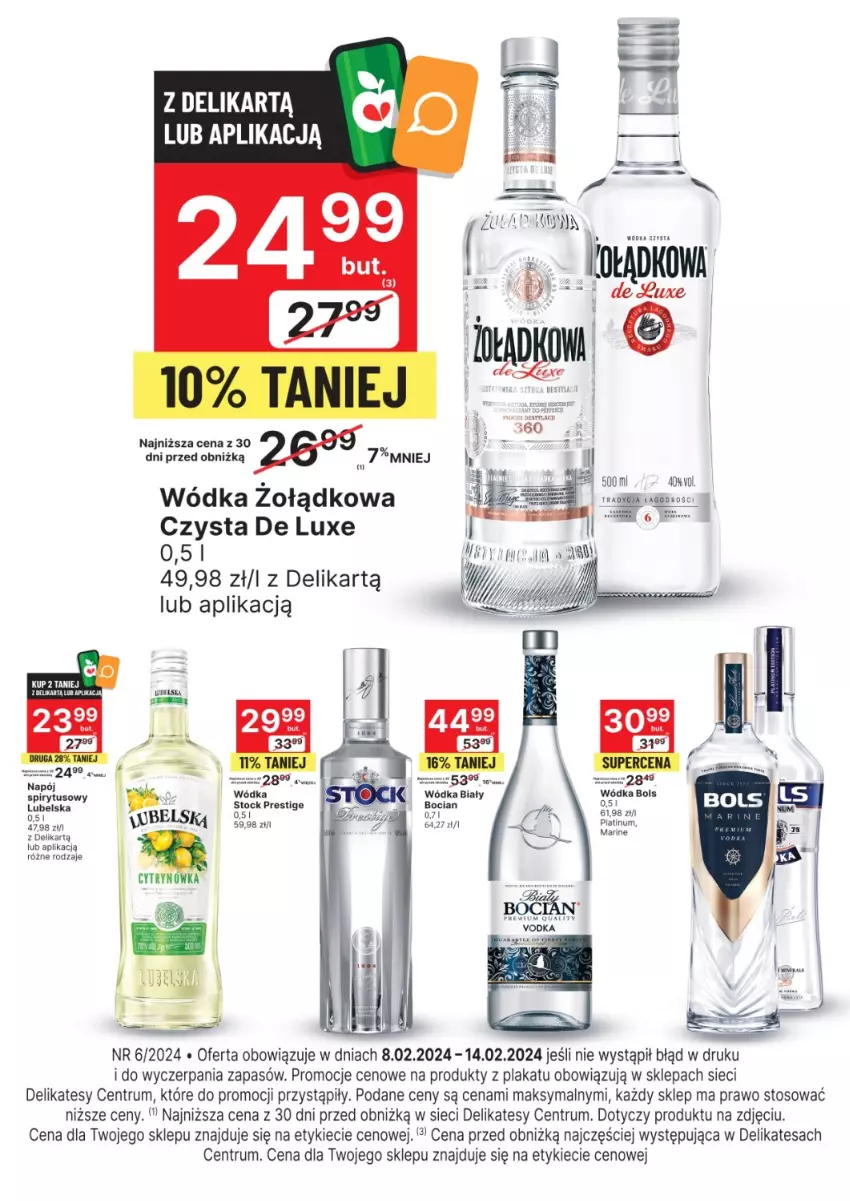 Gazetka promocyjna Delikatesy Centrum - Folder alkoholowy DC06 - ważna 08.02 do 14.02.2024 - strona 1 - produkty: Biały Bocian, Bols, Rum, Wódka