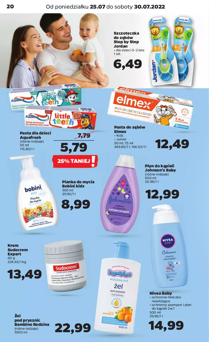 Gazetka promocyjna Netto - Artykuły spożywcze - ważna 25.07 do 30.07.2022 - strona 20 - produkty: Aquafresh, Dzieci, Elmex, Mleczko, Nivea, Nivea Baby, Pasta do zębów, Płyn do kąpieli, Szampon, Szczoteczka, Szczoteczka do zębów