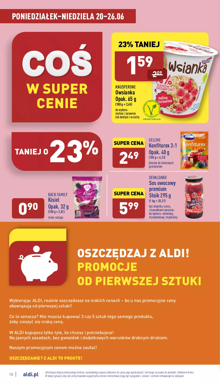 Gazetka promocyjna Aldi - Pełny katalog - ważna 20.06 do 26.06.2022 - strona 10 - produkty: Daktyle, Fa, Kawa, Kisiel, Mus, Owsianka, Sos