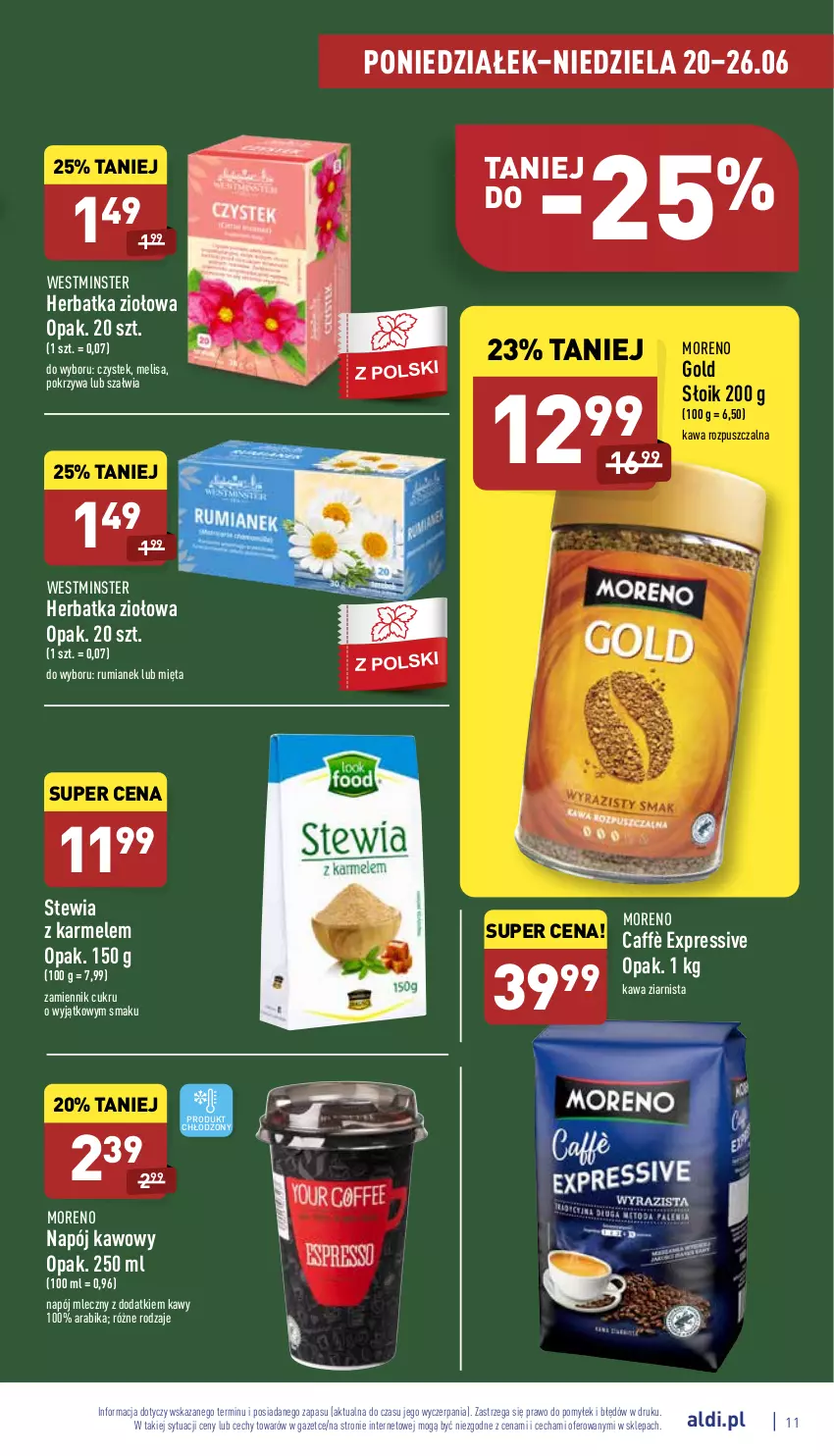 Gazetka promocyjna Aldi - Pełny katalog - ważna 20.06 do 26.06.2022 - strona 11 - produkty: Kawa, Kawa rozpuszczalna, Kawa ziarnista, Mięta, Napój, Napój mleczny, Rum, Stek