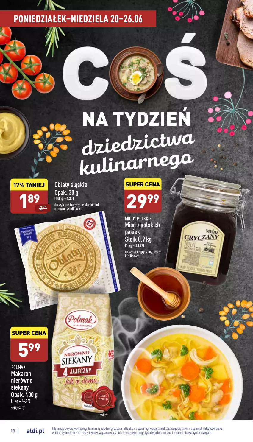 Gazetka promocyjna Aldi - Pełny katalog - ważna 20.06 do 26.06.2022 - strona 18 - produkty: Gry, Makaron, Miód, Olma