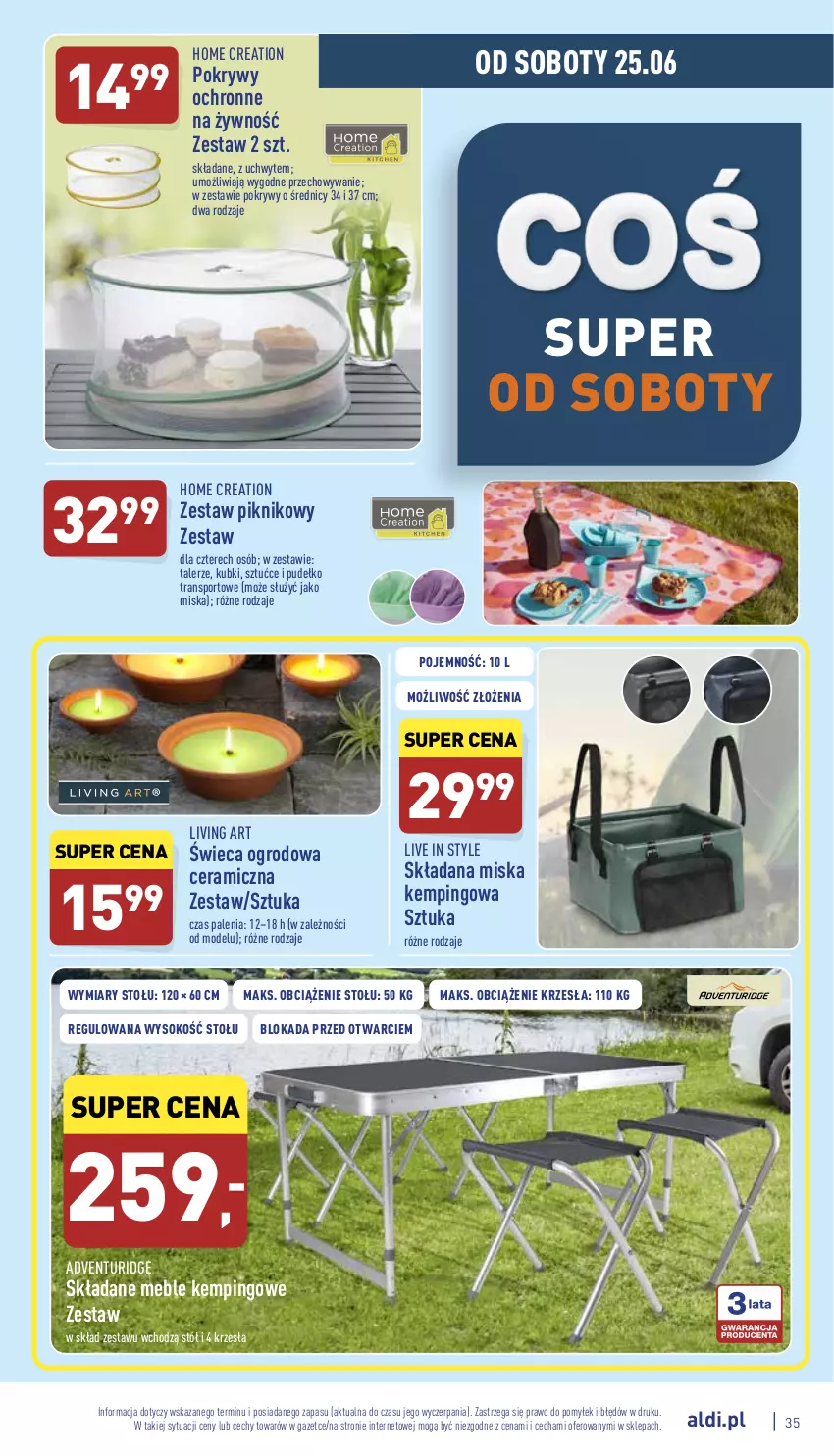 Gazetka promocyjna Aldi - Pełny katalog - ważna 20.06 do 26.06.2022 - strona 35 - produkty: Meble, Miska, Por, Pudełko, Sok, Sport, Stół, Talerz, Tran