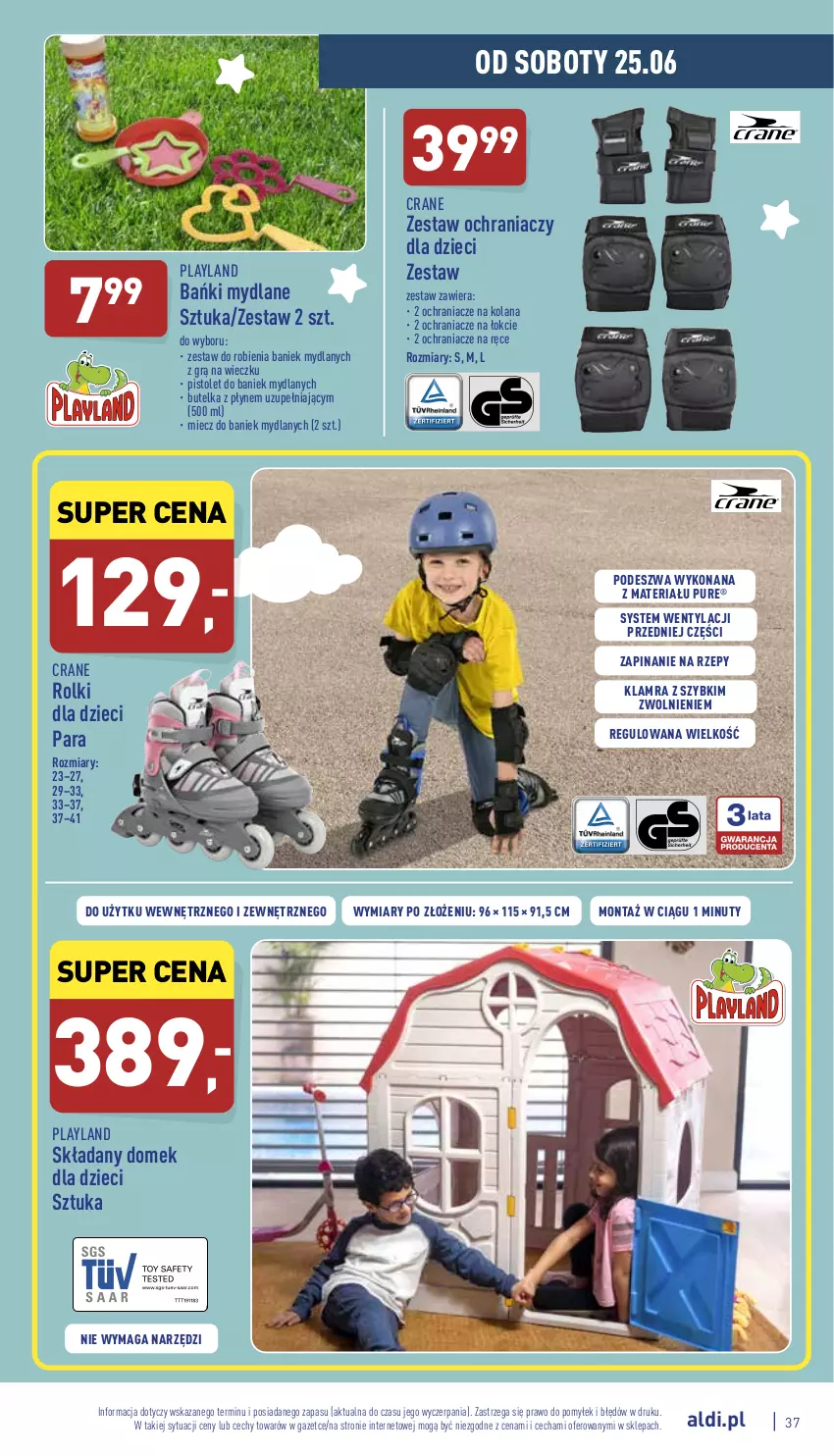 Gazetka promocyjna Aldi - Pełny katalog - ważna 20.06 do 26.06.2022 - strona 37 - produkty: Dzieci, LANA, Miecz, Nuty, Ochraniacze, Pistolet, Pur, Rolki