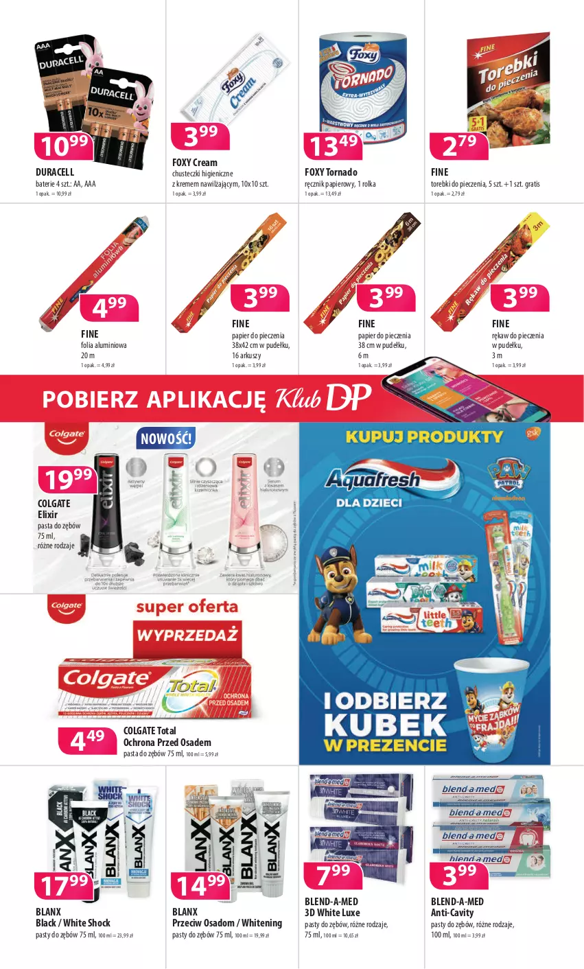 Gazetka promocyjna Drogerie Polskie - Gazetka - ważna 03.12 do 31.12.2021 - strona 8 - produkty: Blend-a-Med, Chusteczki, Colgate, Colgate Total, Duracell, Folia aluminiowa, Foxy, Gra, Lack, LG, Papier, Papier do pieczenia, Pasta do zębów, Piec, Ręcznik, Rękaw do pieczenia, Torebki do pieczenia