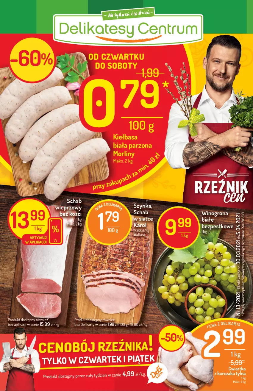 Gazetka promocyjna Delikatesy Centrum - Gazetka Delikatesy Centrum - ważna 30.03 do 05.04.2021 - strona 1 - produkty: Rum, Ser, Wino, Winogrona