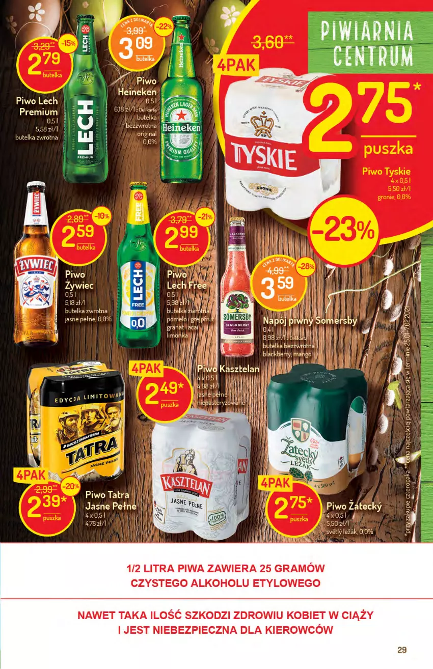 Gazetka promocyjna Delikatesy Centrum - Gazetka Delikatesy Centrum - ważna 30.03 do 05.04.2021 - strona 29 - produkty: Gra, Grejpfrut, Heineken, Kasztelan, Lack, Piec, Piwa, Piwo, Por, Tatra