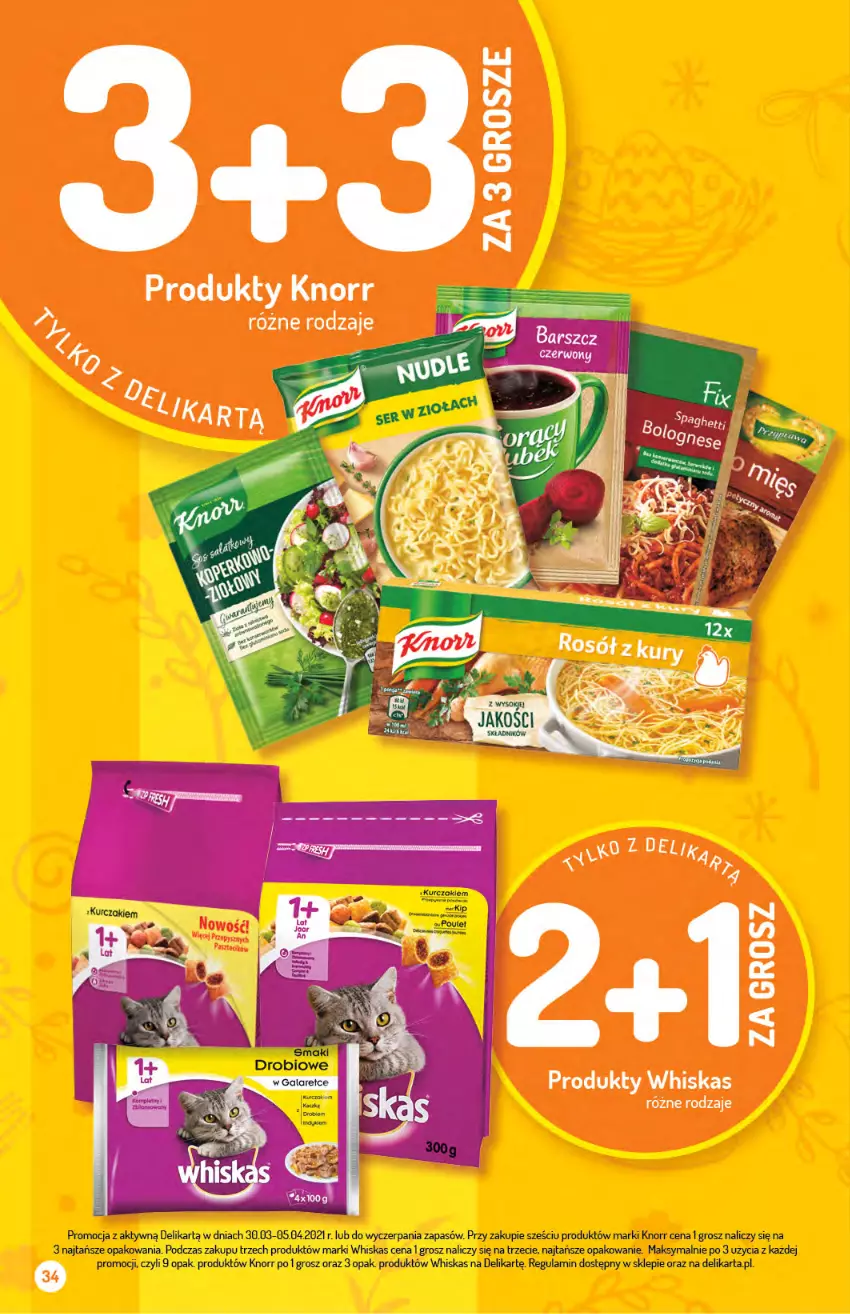 Gazetka promocyjna Delikatesy Centrum - Gazetka Delikatesy Centrum - ważna 30.03 do 05.04.2021 - strona 34 - produkty: Knorr, Whiskas