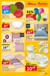 Gazetka promocyjna Auchan - Gazetka 30 Lat Hipermarket Auchan - Gazetka - ważna od 08.07 do 08.07.2026 - strona 29 - produkty: Por, Pościel, Balony, Poduszka dekoracyjna, Salaterka, LANA, Talerz, Narzuta, Komplet pościeli, Poduszka, Miska