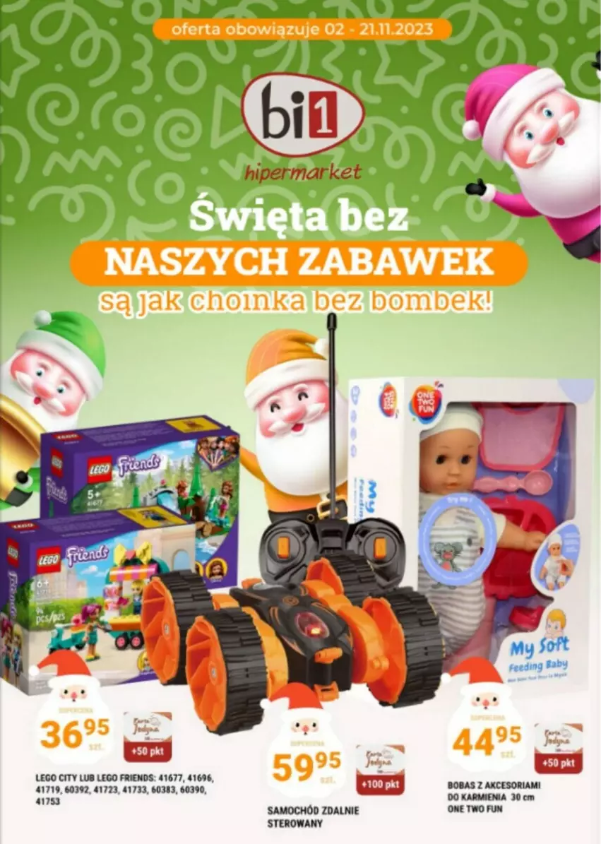 Gazetka promocyjna Bi1 - ważna 02.11 do 21.11.2023 - strona 1 - produkty: Fa, Karmi, LEGO, LEGO City, LEGO Friends, Samochód