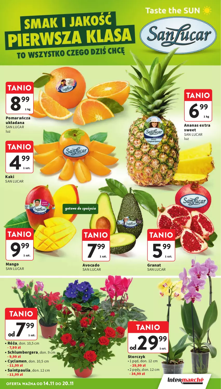 Gazetka promocyjna Intermarche - Gazetka Intermarche - ważna 14.11 do 20.11.2024 - strona 15 - produkty: Ananas, Avocado, Gra, Granat, Kaki, Mango, Róża, Storczyk