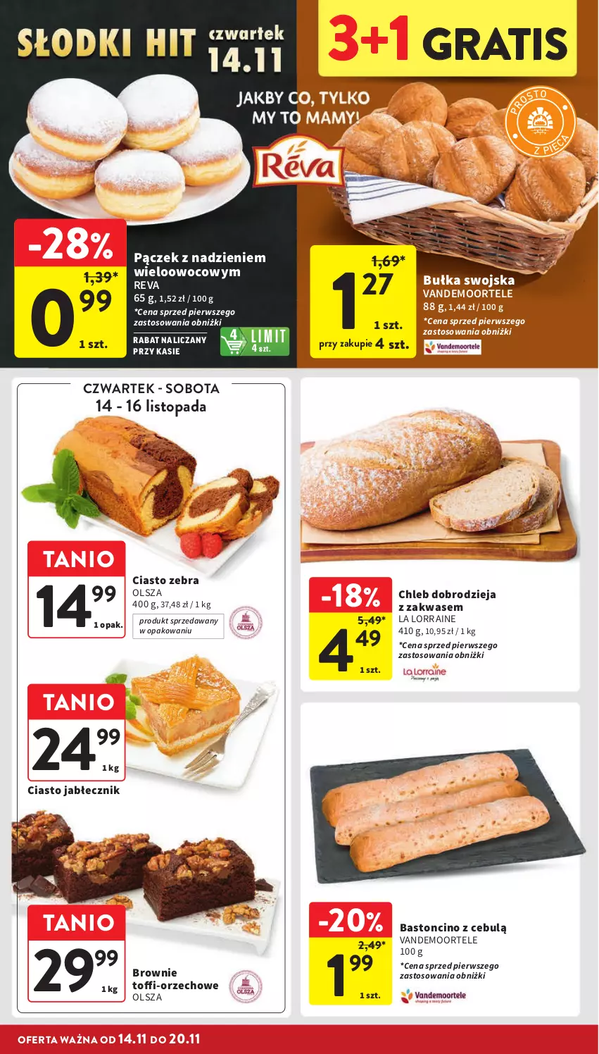 Gazetka promocyjna Intermarche - Gazetka Intermarche - ważna 14.11 do 20.11.2024 - strona 18 - produkty: Brownie, Bułka, Chleb, Gra, Pączek, Top