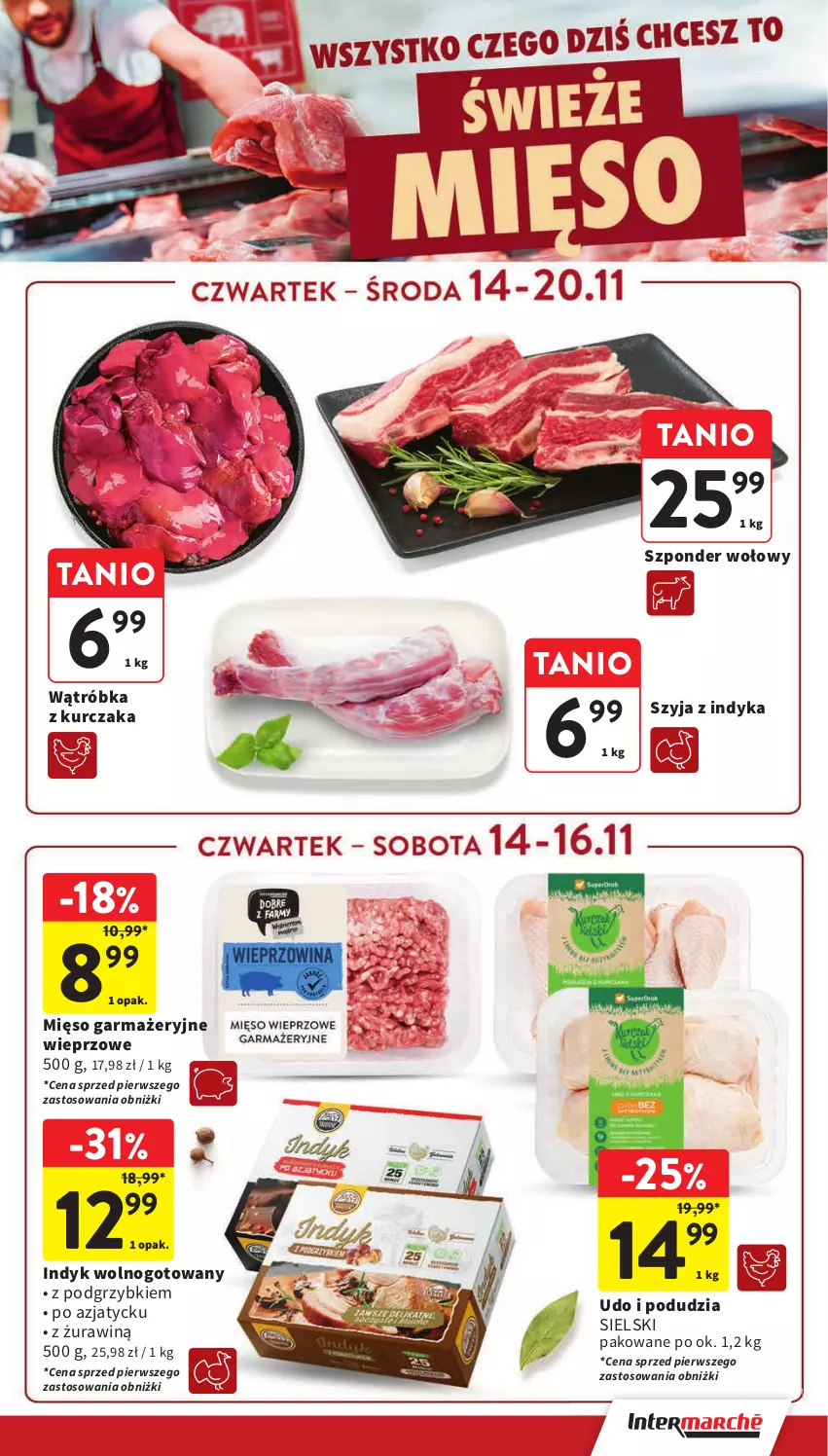 Gazetka promocyjna Intermarche - Gazetka Intermarche - ważna 14.11 do 20.11.2024 - strona 19 - produkty: Kurczak, Mięso, Mięso garmażeryjne, Podgrzybki, Szponder wołowy