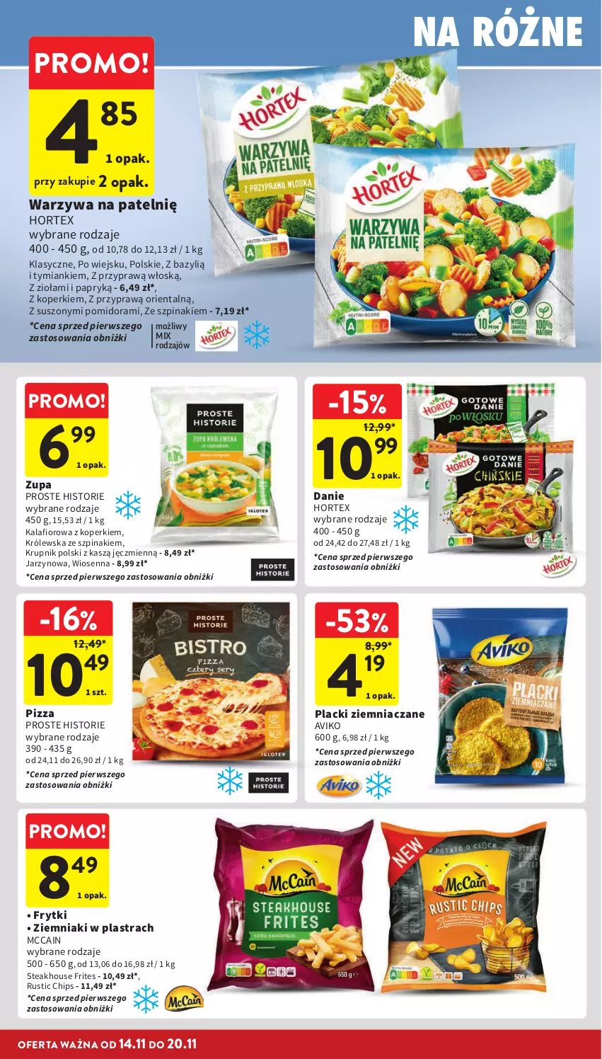 Gazetka promocyjna Intermarche - Gazetka Intermarche - ważna 14.11 do 20.11.2024 - strona 24 - produkty: Bazyl, Frytki, Hortex, Kalafior, Krupnik, Lack, McCain, Pizza, Rust, Szpinak, Warzywa, Ziemniaki, Zupa