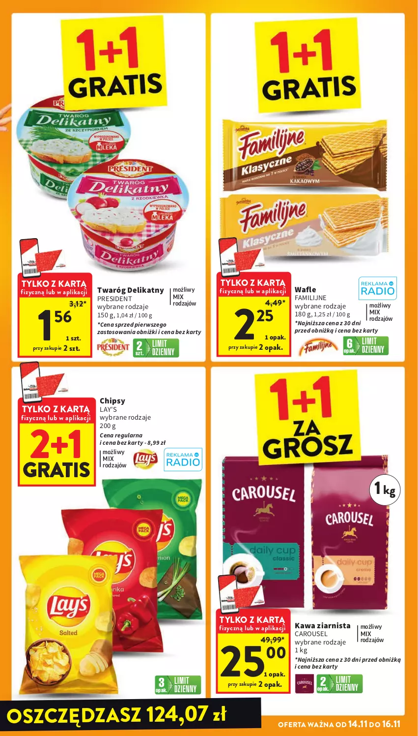 Gazetka promocyjna Intermarche - Gazetka Intermarche - ważna 14.11 do 20.11.2024 - strona 3 - produkty: Chipsy, Fa, Gra, Kawa, Kawa ziarnista, Twaróg, Twaróg delikatny, Wafle