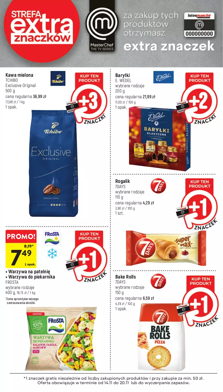 Gazetka promocyjna Intermarche - Gazetka Intermarche - ważna 14.11 do 20.11.2024 - strona 41 - produkty: Bake Rolls, Baryłki, E. Wedel, Frosta, Gin, Gra, Kawa, Kawa mielona, Piekarnik, Rogal, Tchibo, Warzywa