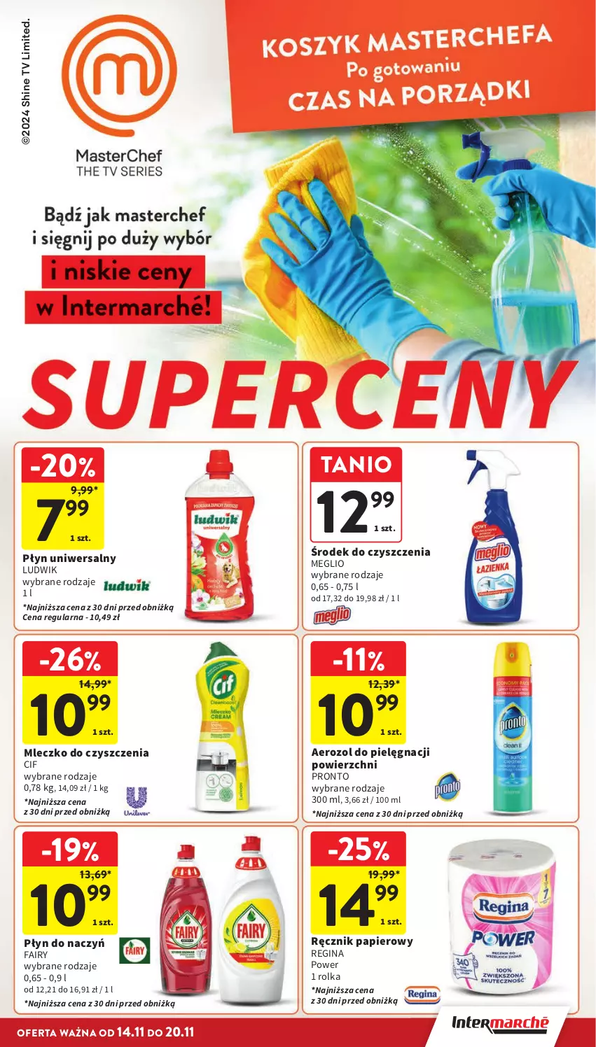 Gazetka promocyjna Intermarche - Gazetka Intermarche - ważna 14.11 do 20.11.2024 - strona 43 - produkty: Cif, Fa, Fairy, Gin, Ludwik, Mleczko, Papier, Pronto, Ręcznik