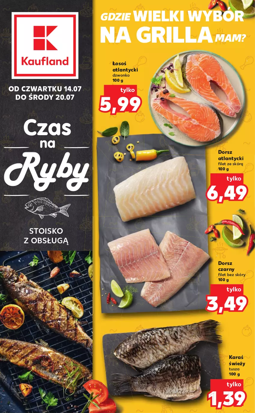 Gazetka promocyjna Kaufland - RYBY - ważna 14.07 do 20.07.2022 - strona 1 - produkty: Dorsz, Grill, Tusz