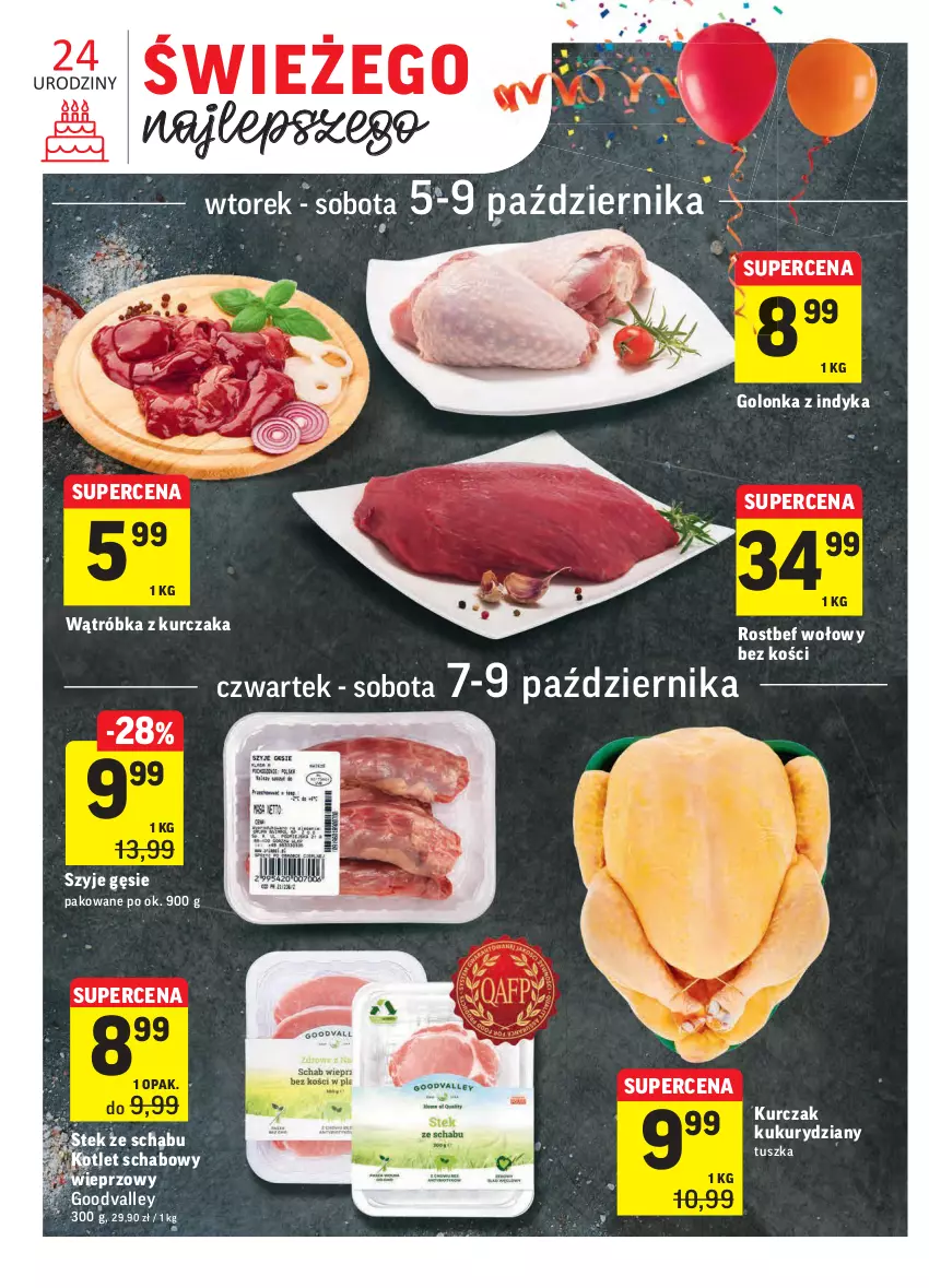 Gazetka promocyjna Intermarche - Gazetka promocyjna - ważna 05.10 do 11.10.2021 - strona 16 - produkty: Golonka z indyka, Kotlet, Kurczak, Rostbef, Stek, Tusz