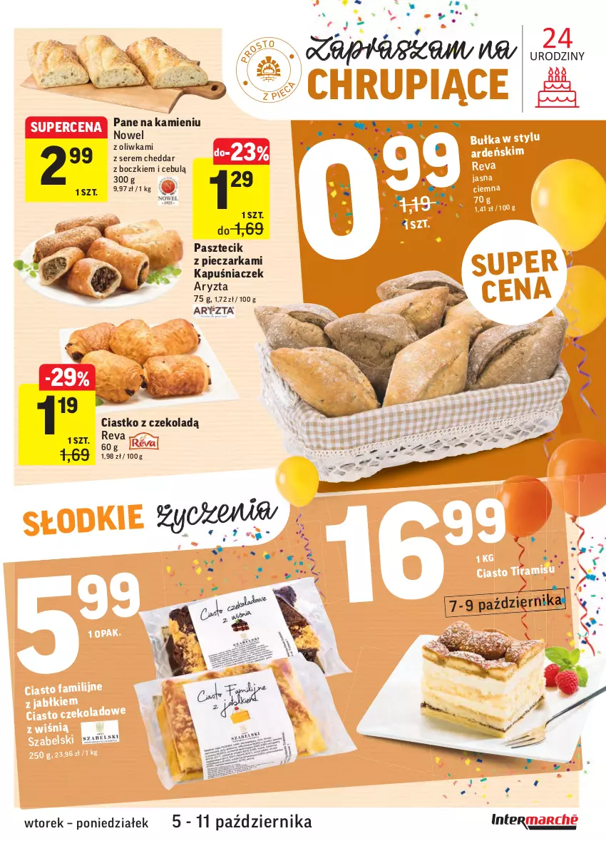 Gazetka promocyjna Intermarche - Gazetka promocyjna - ważna 05.10 do 11.10.2021 - strona 17 - produkty: Bułka, Cheddar, Fa, Kapuśniaczek, Pasztecik z pieczarkami, Piec, Pieczarka, Ser