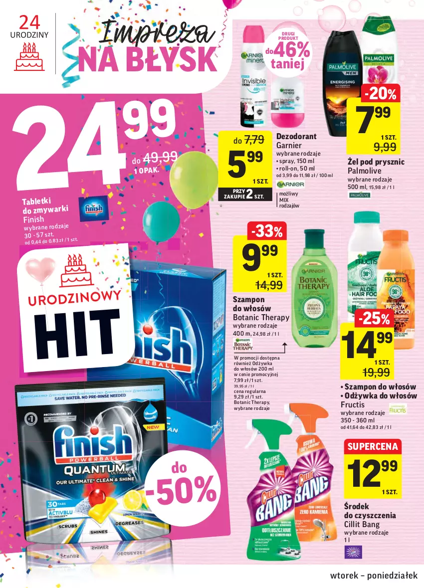 Gazetka promocyjna Intermarche - Gazetka promocyjna - ważna 05.10 do 11.10.2021 - strona 36 - produkty: Cillit Bang, Dezodorant, Finish, Fructis, Garnier, Odżywka, Palmolive, Szampon, Tablet, Tabletki do zmywarki, Zmywarki